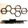 Hanah Home Raf109 Set de 6 Estantes de Pared en Madera Maciza Nogal